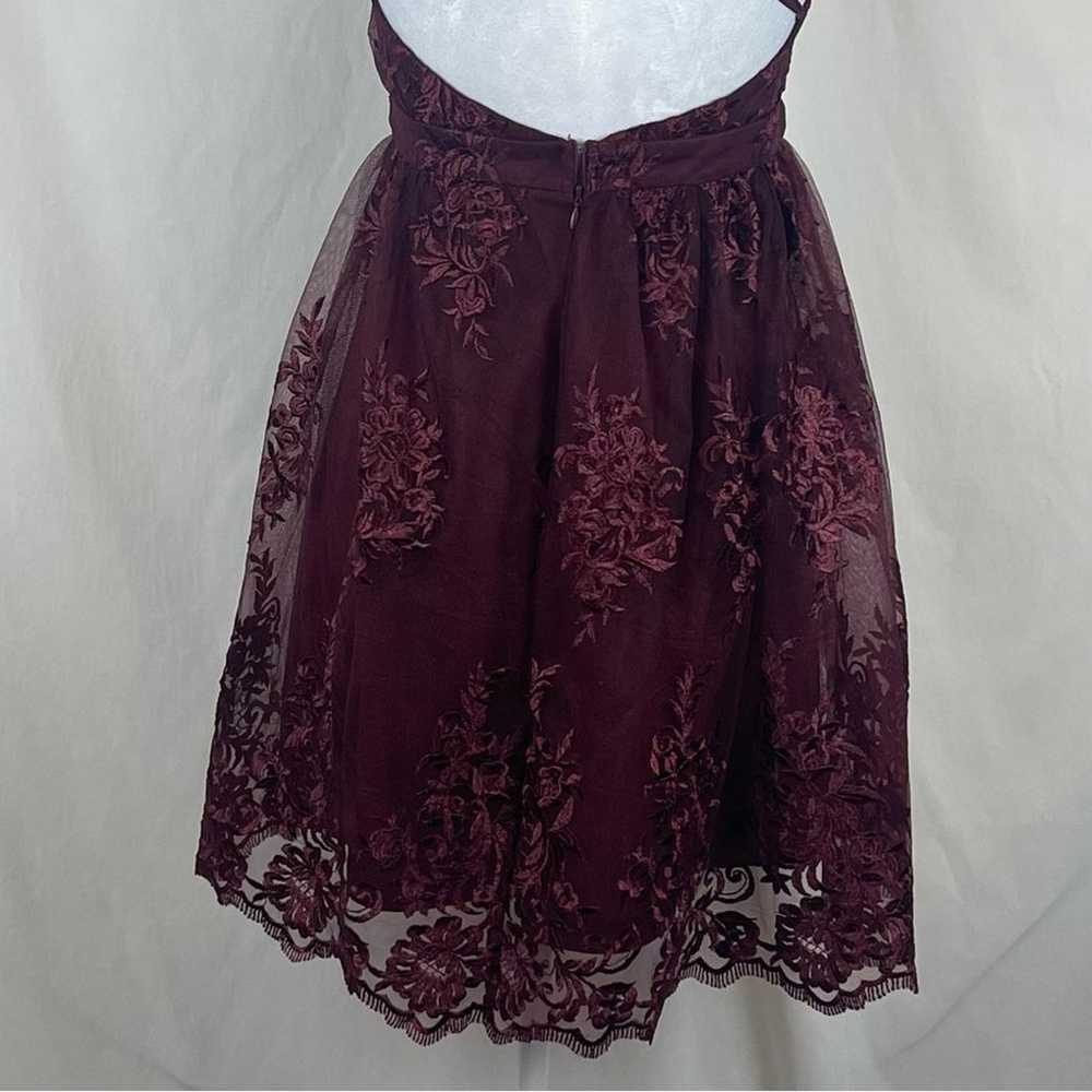 Lulu’s Sheer Burgundy Lace Party Event Dance Dres… - image 7