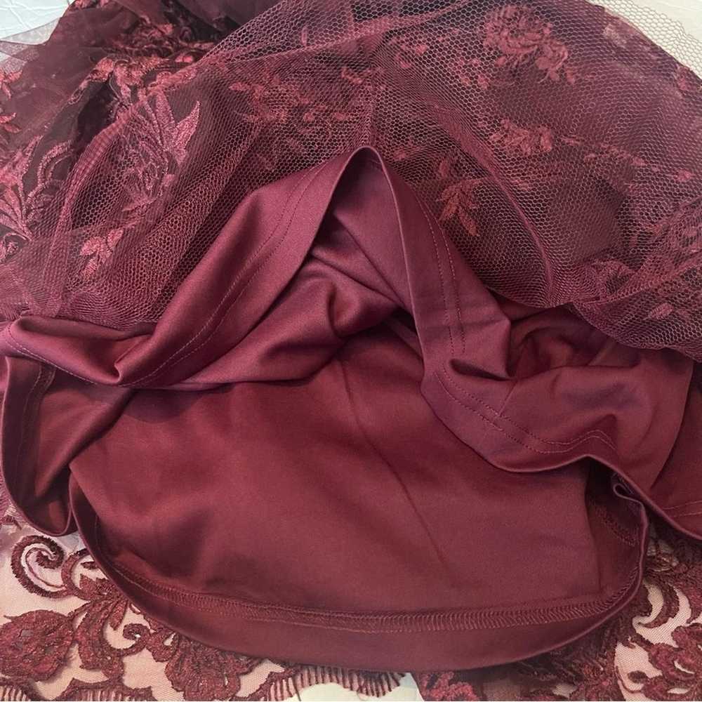 Lulu’s Sheer Burgundy Lace Party Event Dance Dres… - image 8