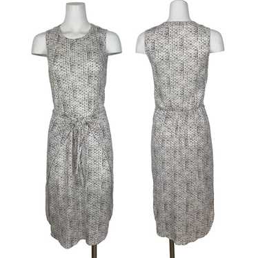 Rebecca Taylor Shibori Linen Tie Wrap Dress XS Cre