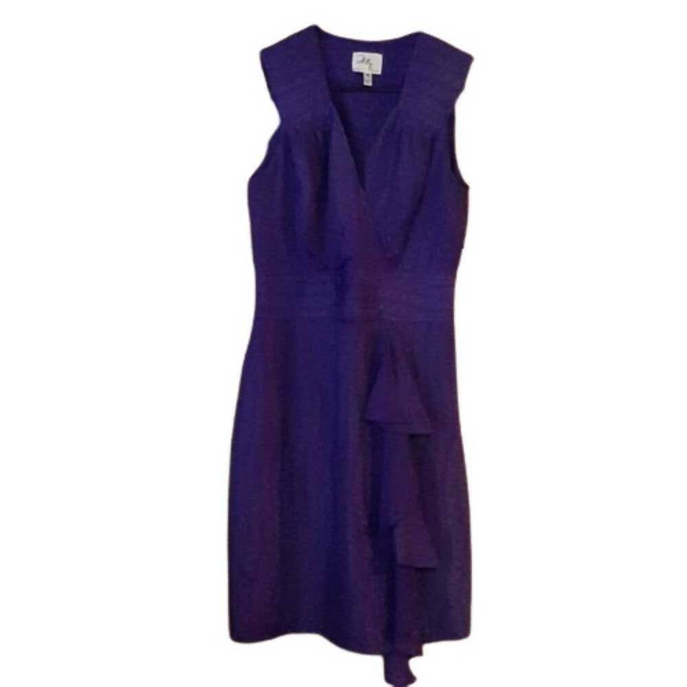 Milly Sleeveless Purple Ruffle Front Dress Size 4 - image 3