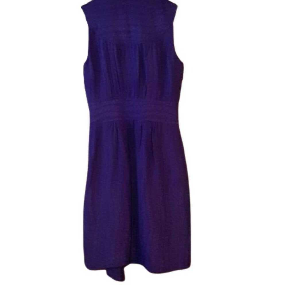 Milly Sleeveless Purple Ruffle Front Dress Size 4 - image 4