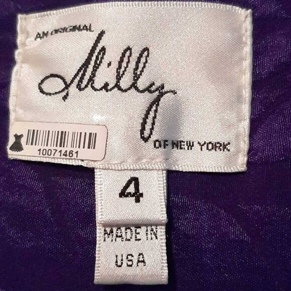 Milly Sleeveless Purple Ruffle Front Dress Size 4 - image 5