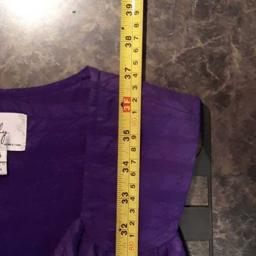 Milly Sleeveless Purple Ruffle Front Dress Size 4 - image 8