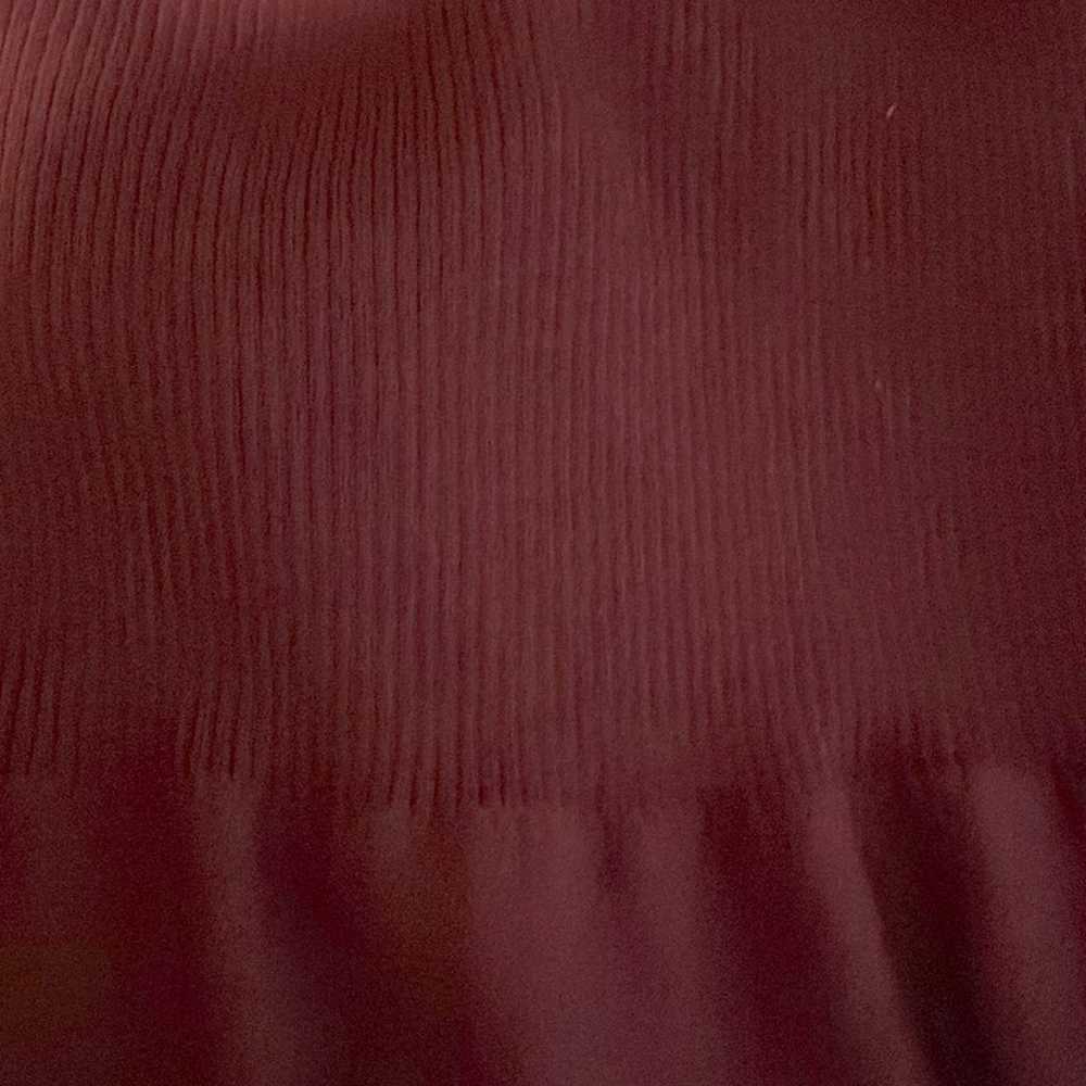 Eileen Fisher Burgundy Ribbed Top Babydoll Short … - image 5
