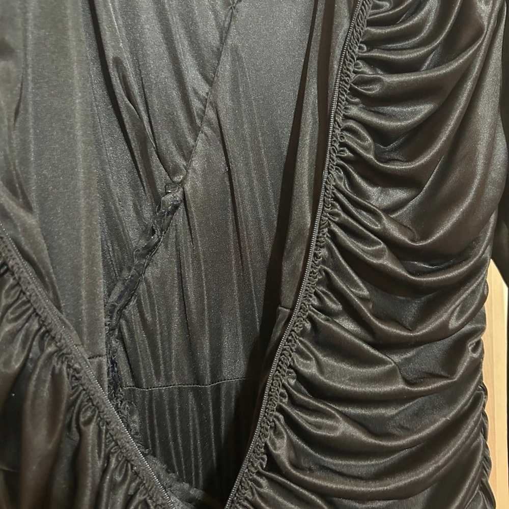 Vintage 1980’s Black draped and ruched wrap dress… - image 6