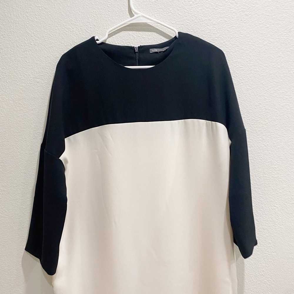 vince colorblock white black shift dress size med… - image 5