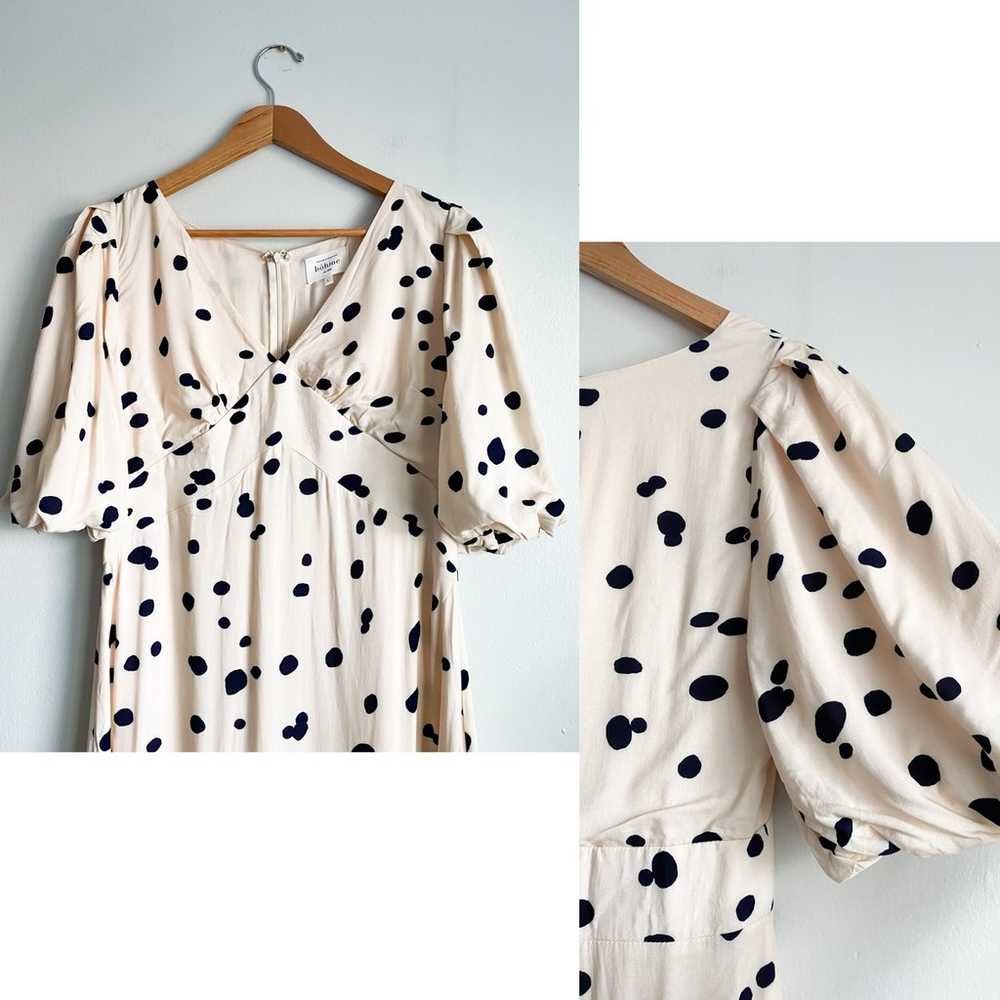 BOHME Polka Dots Midi Cream Neutral Flowy Dress W… - image 8