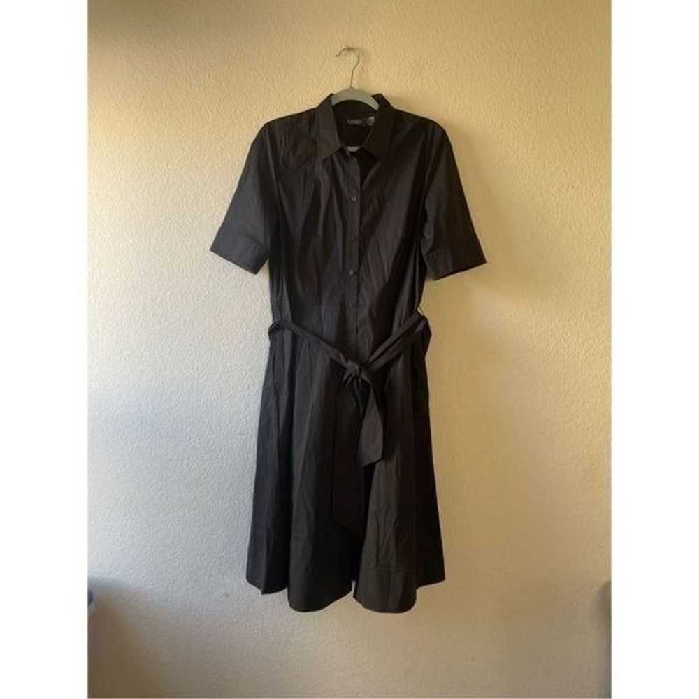 Lauren Ralph Lauren black shirt dress midi length… - image 1