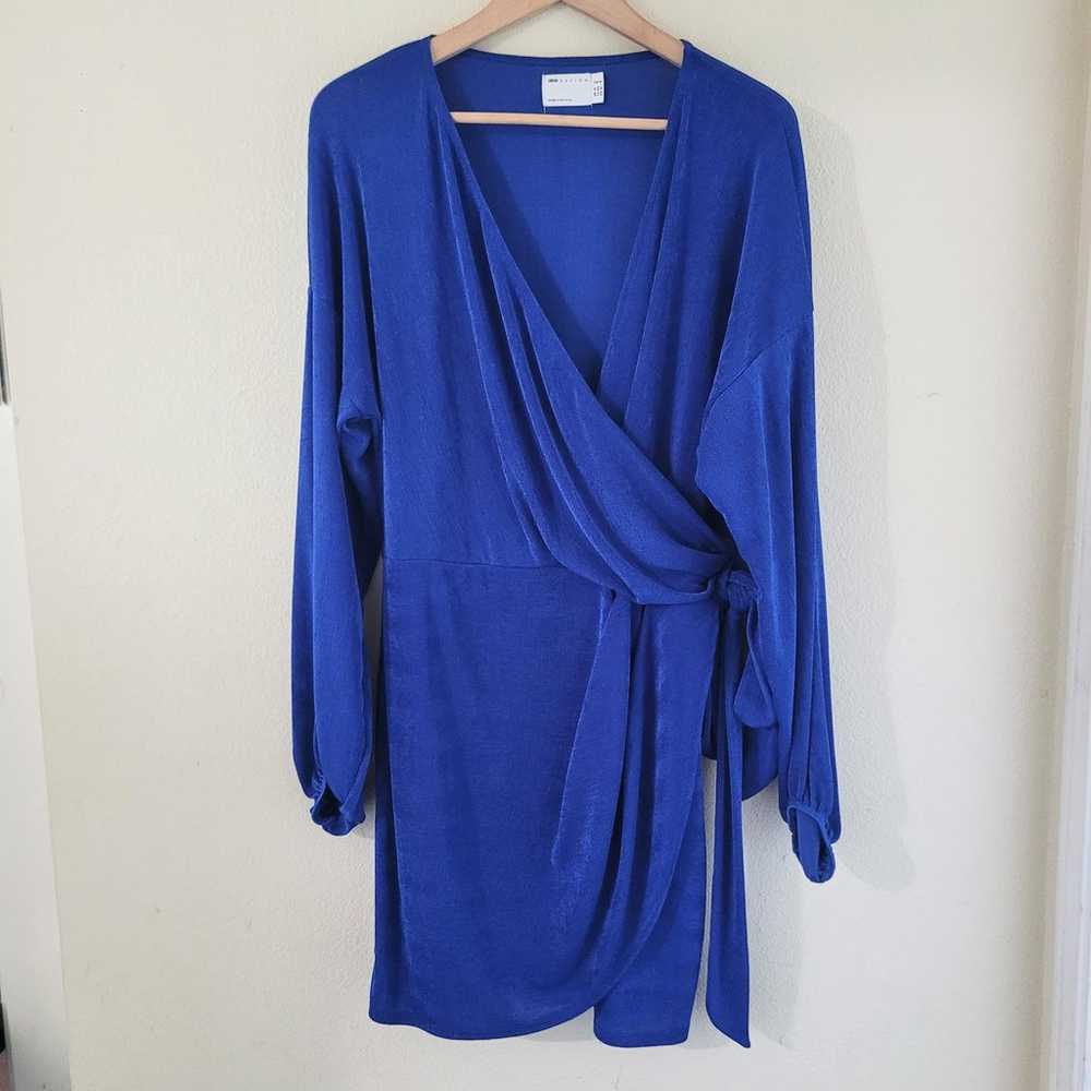 ASOS Design Curve wrap blue dress 12 - image 2