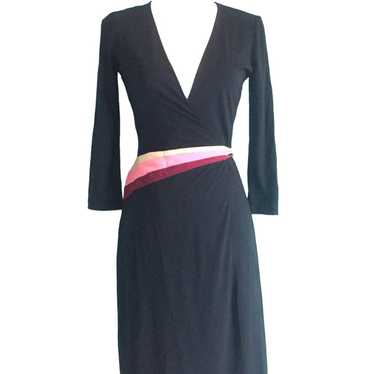 BCBGMAXAZRIA Black Wrap Dress Size Large - image 1