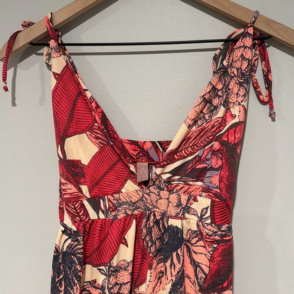 Maaji Maxi Dress Floral Print Side Slit. Size Lar… - image 3