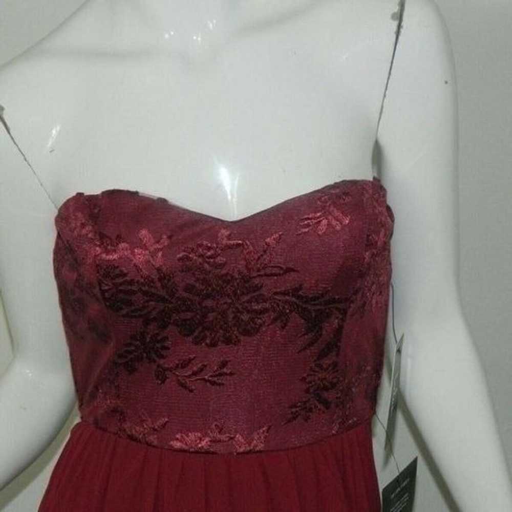 Lulu's Dress Strapless Burgundy Embroidery Bustie… - image 5