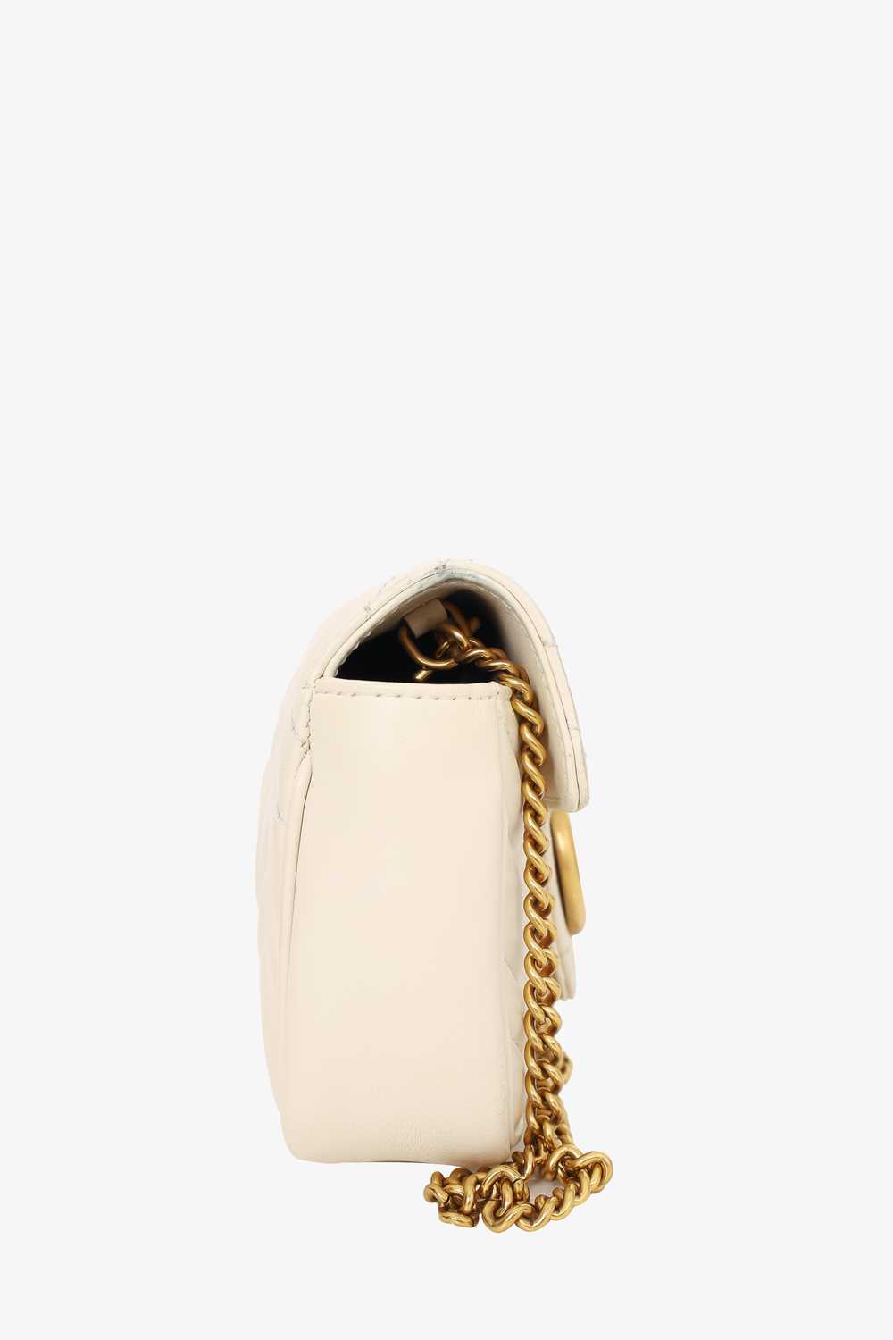 Gucci White Leather Super Mini GG Marmont Crossbo… - image 3