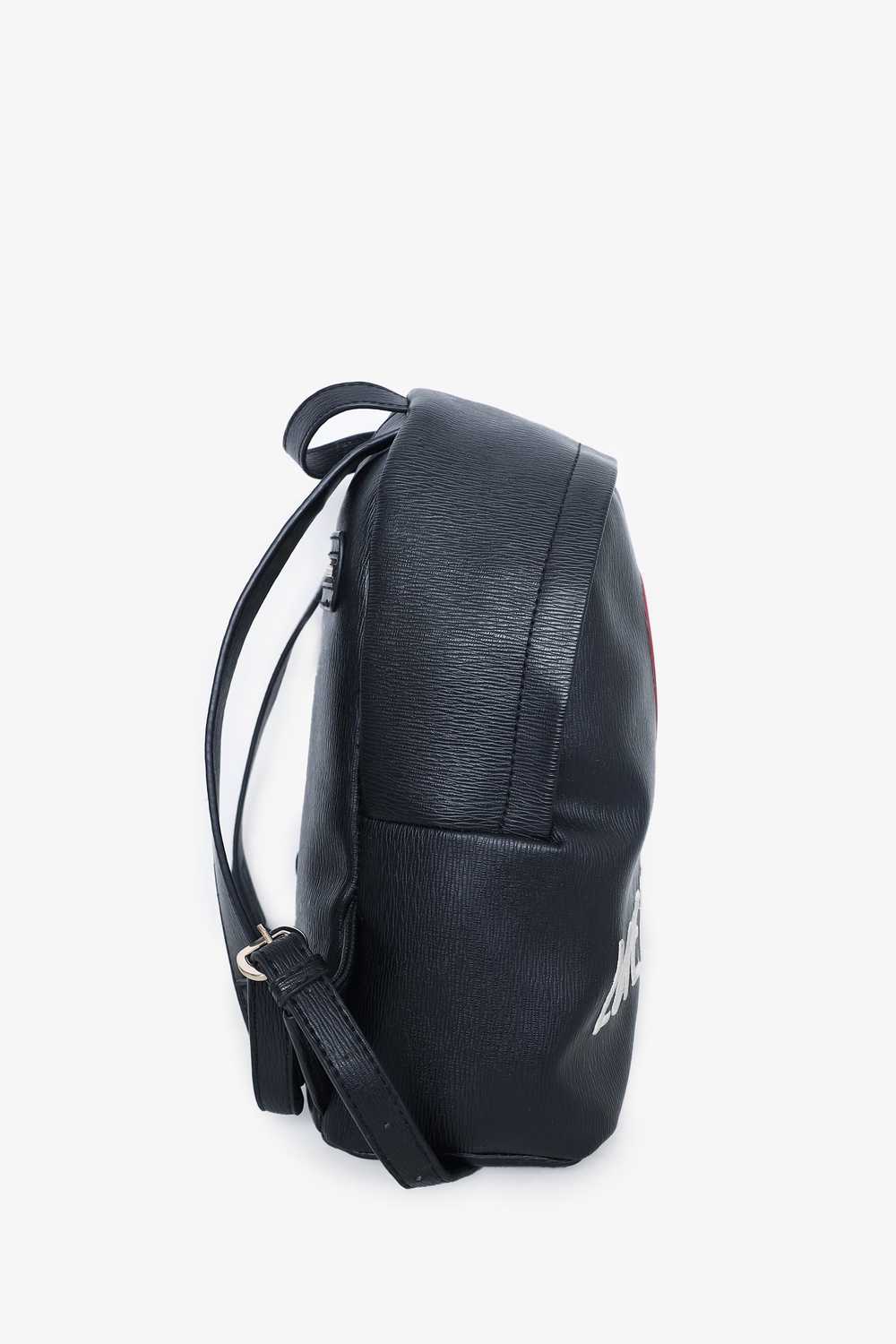 Love Moschino Black Leather Red Heart Backpack - image 4