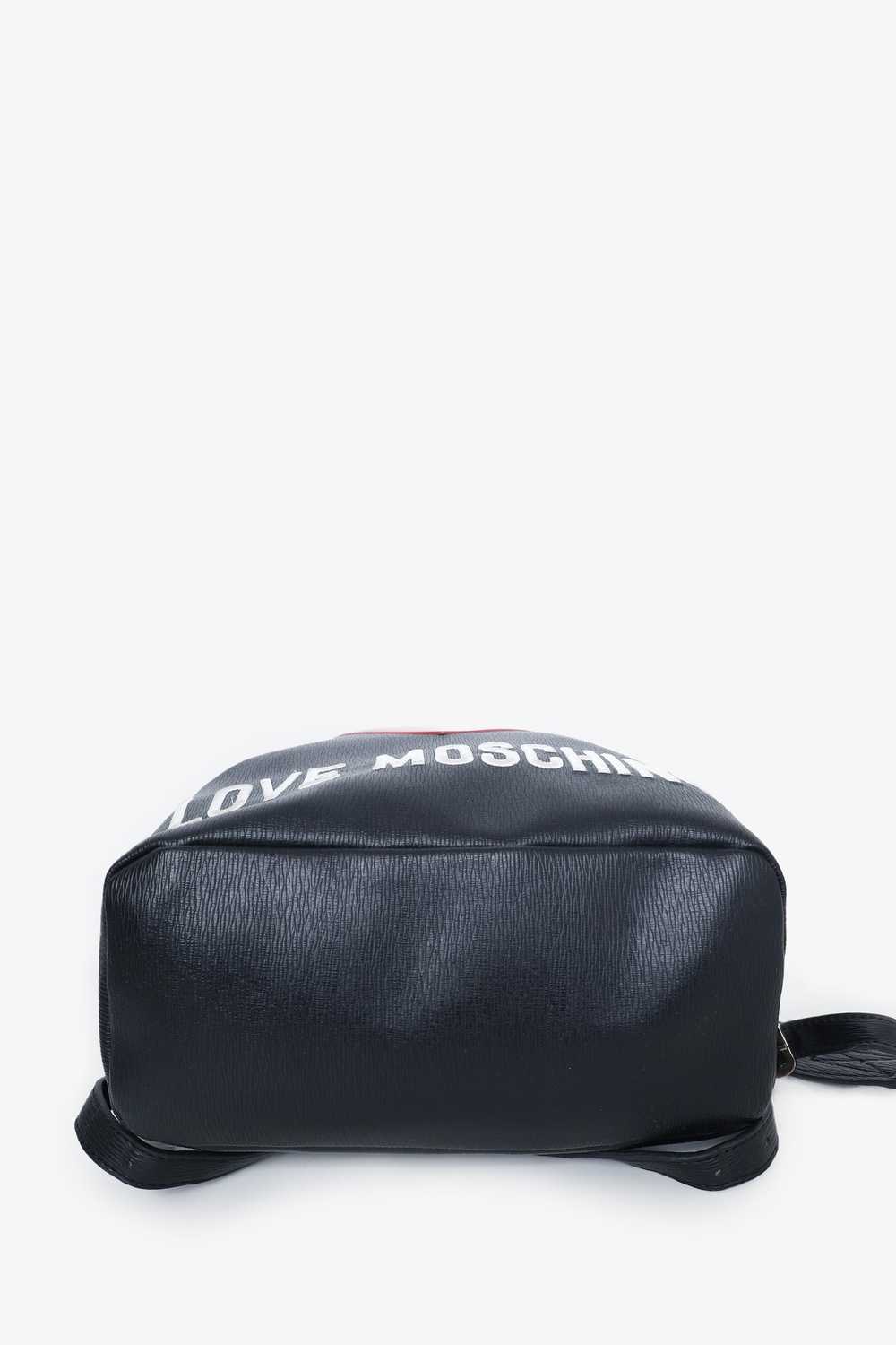 Love Moschino Black Leather Red Heart Backpack - image 5