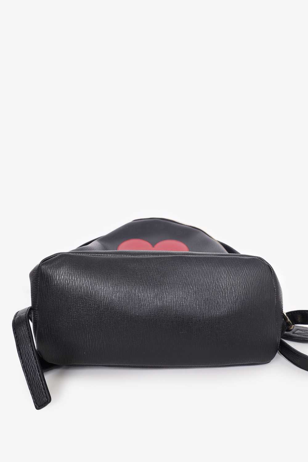 Love Moschino Black Leather Red Heart Backpack - image 6