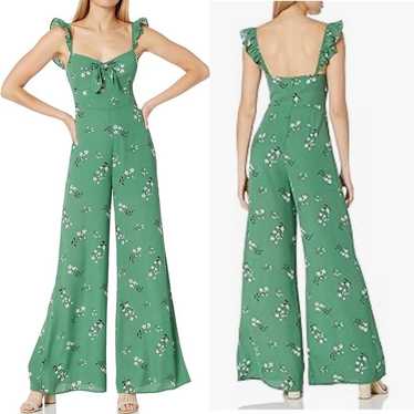 Likely green floral sleeveless Mariah wide leg jum