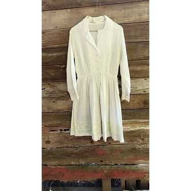 60s cream colored lacy dress in very good conditi… - image 1