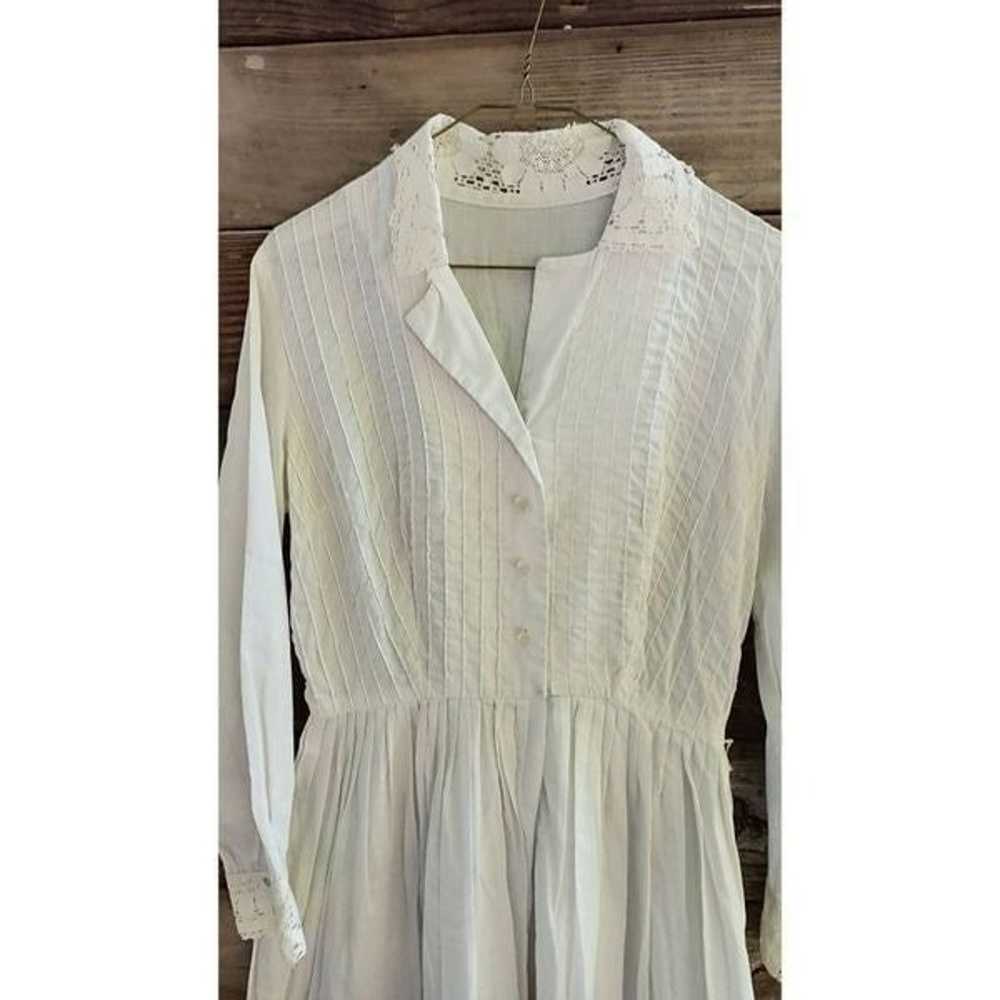 60s cream colored lacy dress in very good conditi… - image 3