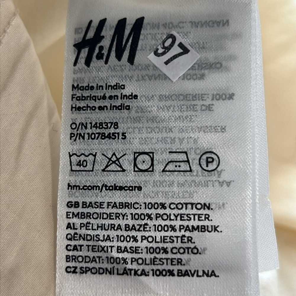 H&M Embroidered Cotton Wide Cut Kaftan Dress Ligh… - image 10