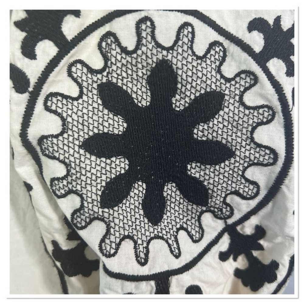 H&M Embroidered Cotton Wide Cut Kaftan Dress Ligh… - image 8