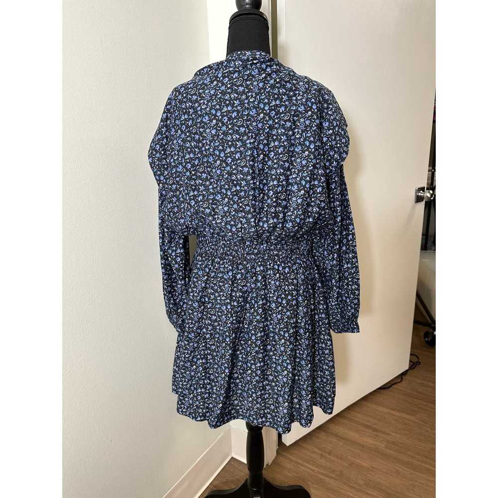 Apiece Apart Blue Floral Long Sleeve Cotton Silk … - image 4