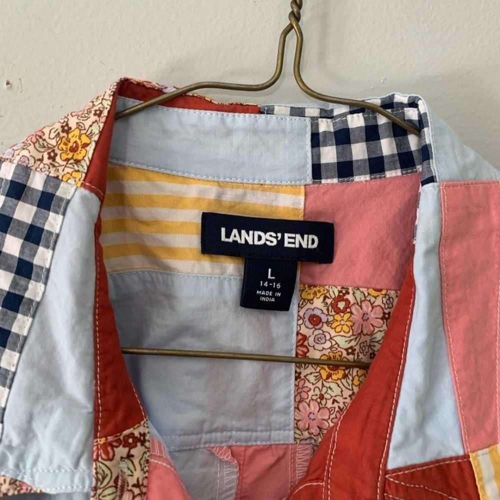 Lands’ End Multi Color Quilted Patchwork Striped … - image 5