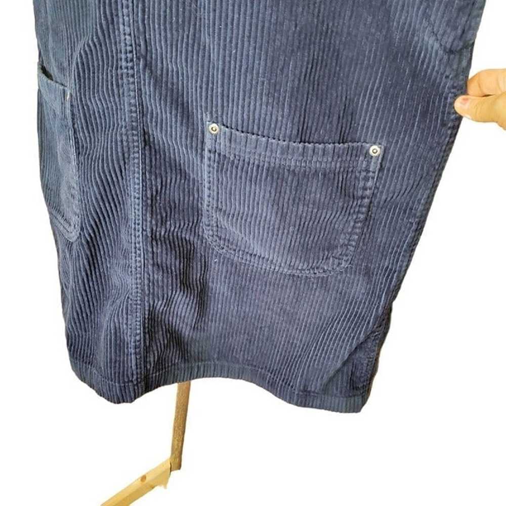 Vintage 90s Navy Blue Corduroy Jumper Overall Dre… - image 3