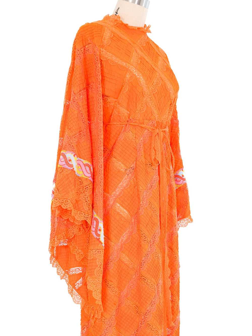 Bright Orange Angel Sleeve Mexican Wedding Dress - image 2