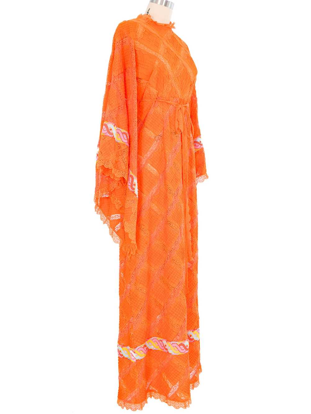 Bright Orange Angel Sleeve Mexican Wedding Dress - image 4