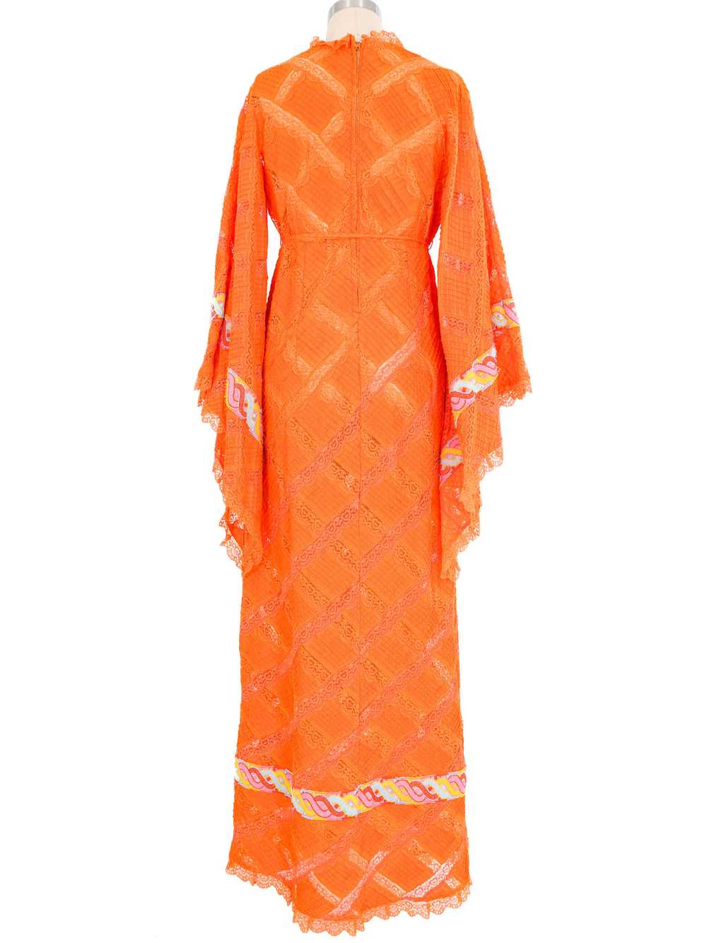 Bright Orange Angel Sleeve Mexican Wedding Dress - image 5