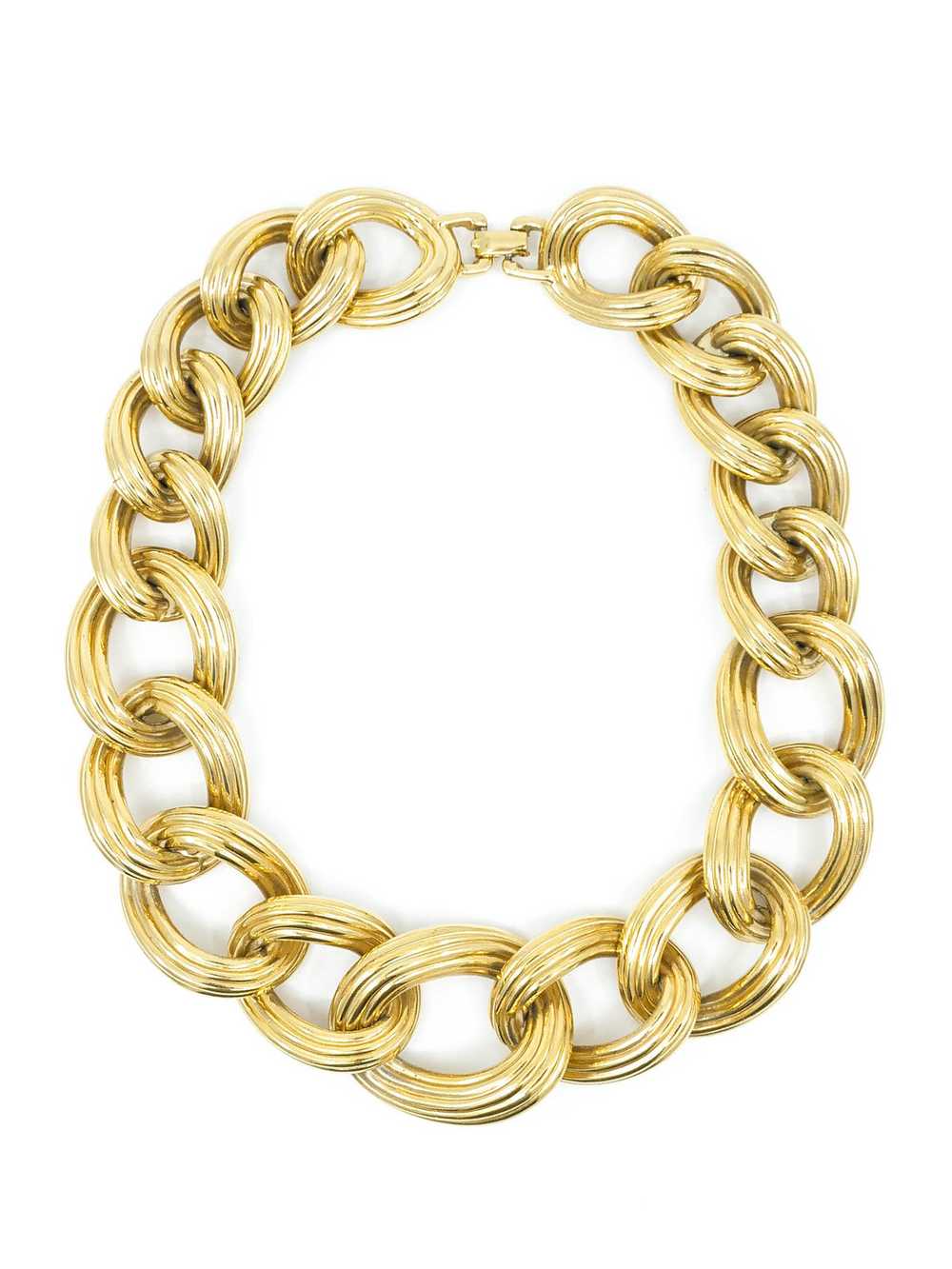 Ribbed Chain Link Collar Necklace - image 1