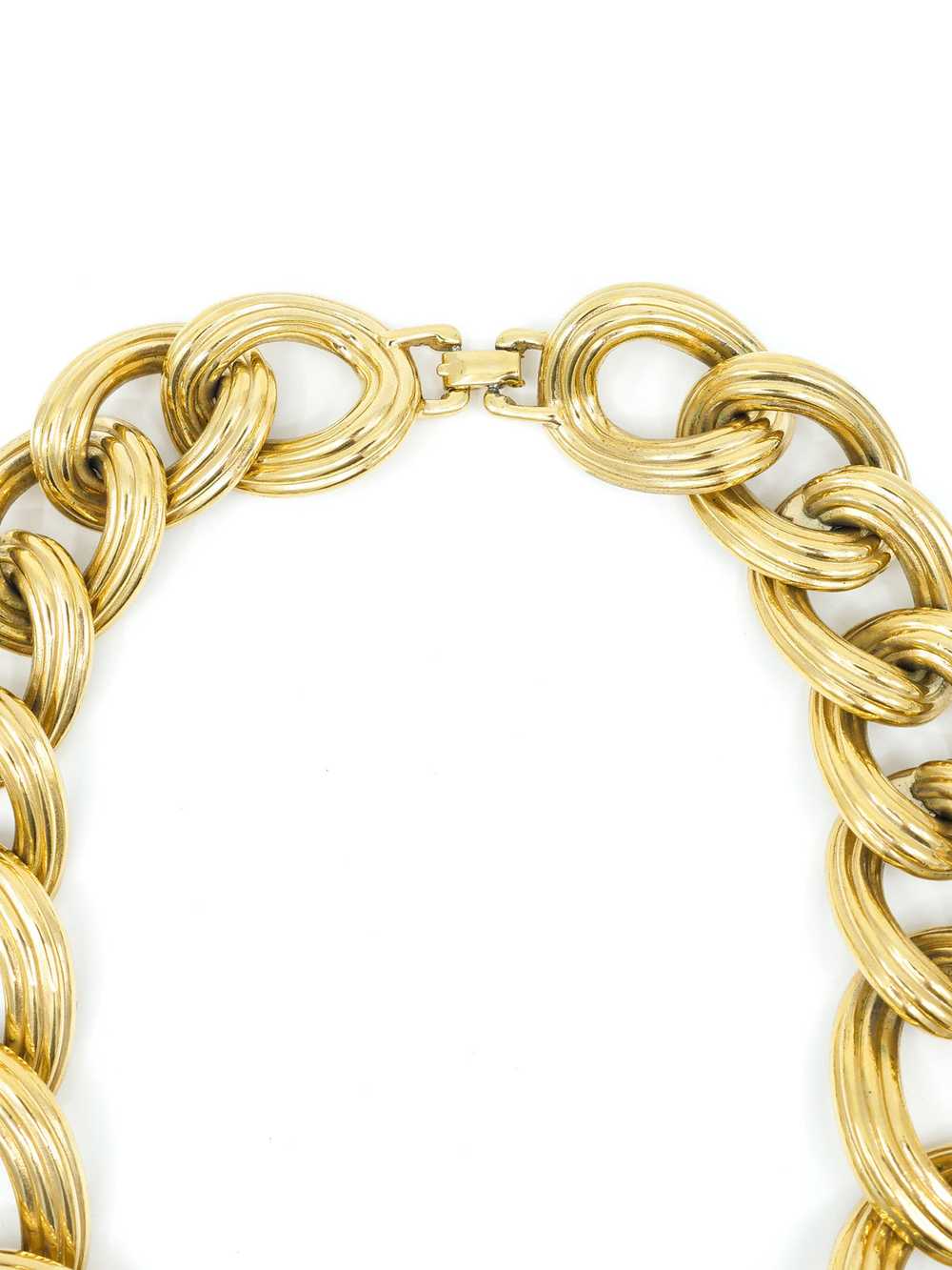 Ribbed Chain Link Collar Necklace - image 2