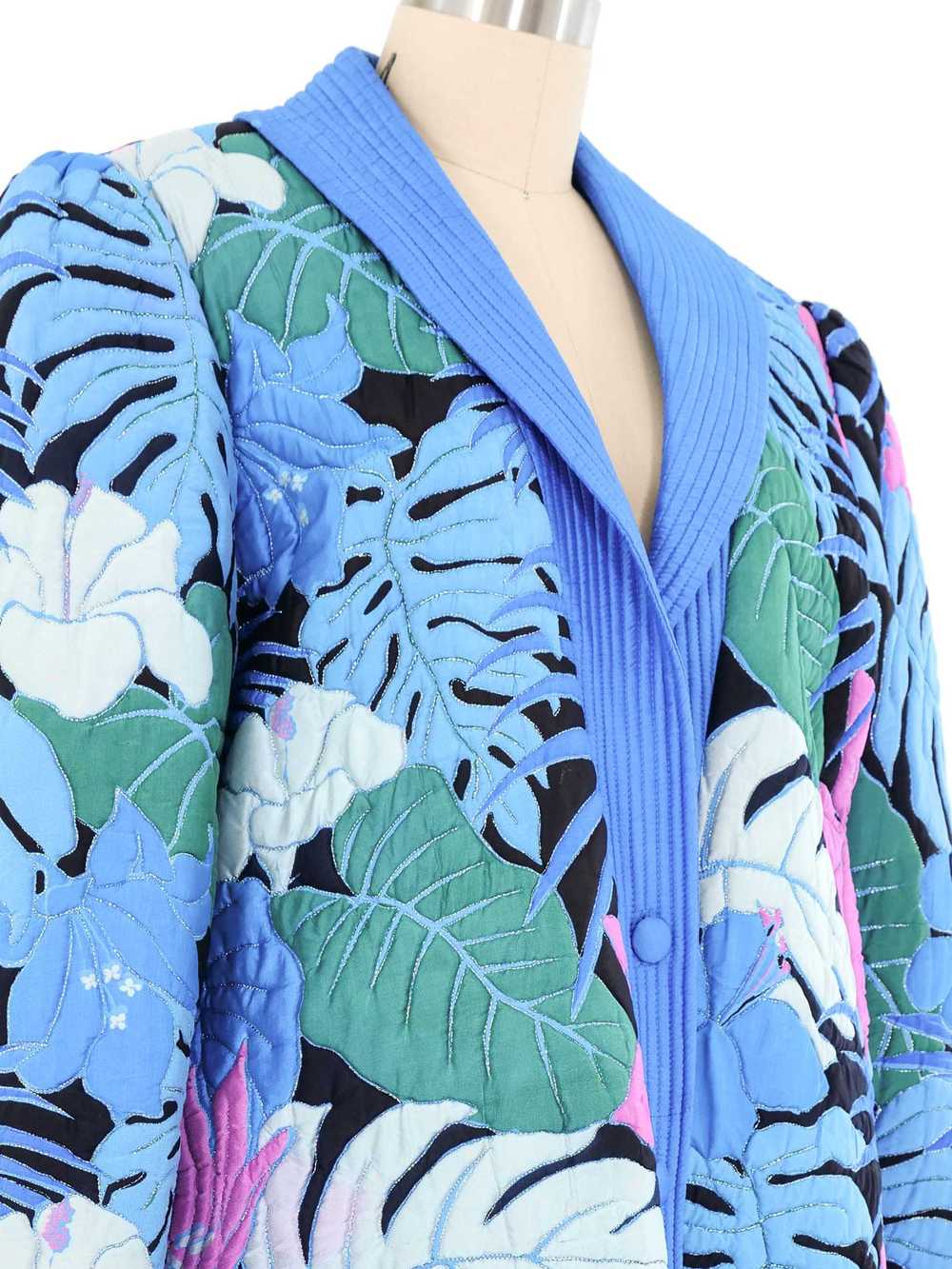 Quilted Thai Silk Floral Jacket - image 2