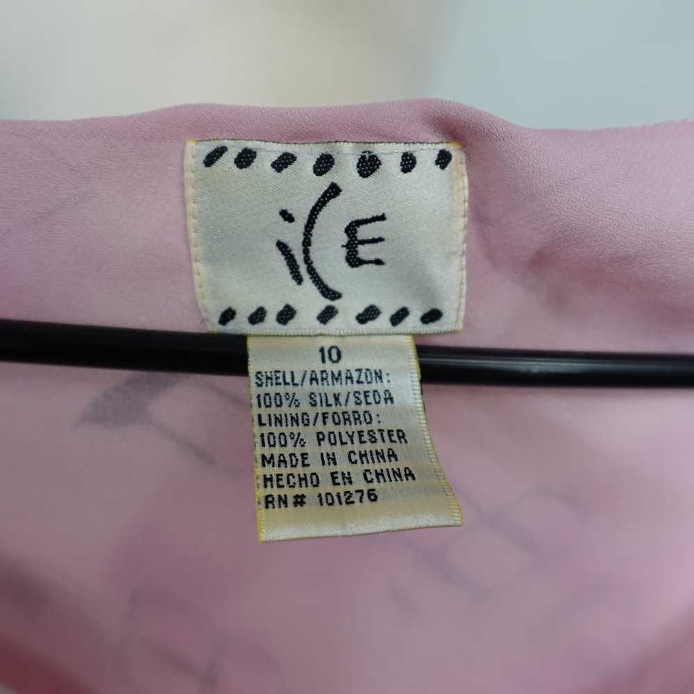 Vintage Y2K 90s Pink All Over Bag Print V-Neck Kn… - image 12