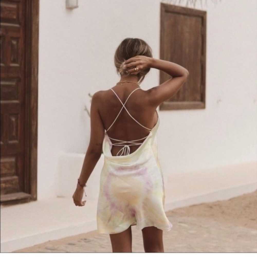 Zara Blogger favorite Tie Dye Satin Mini Dress Si… - image 12