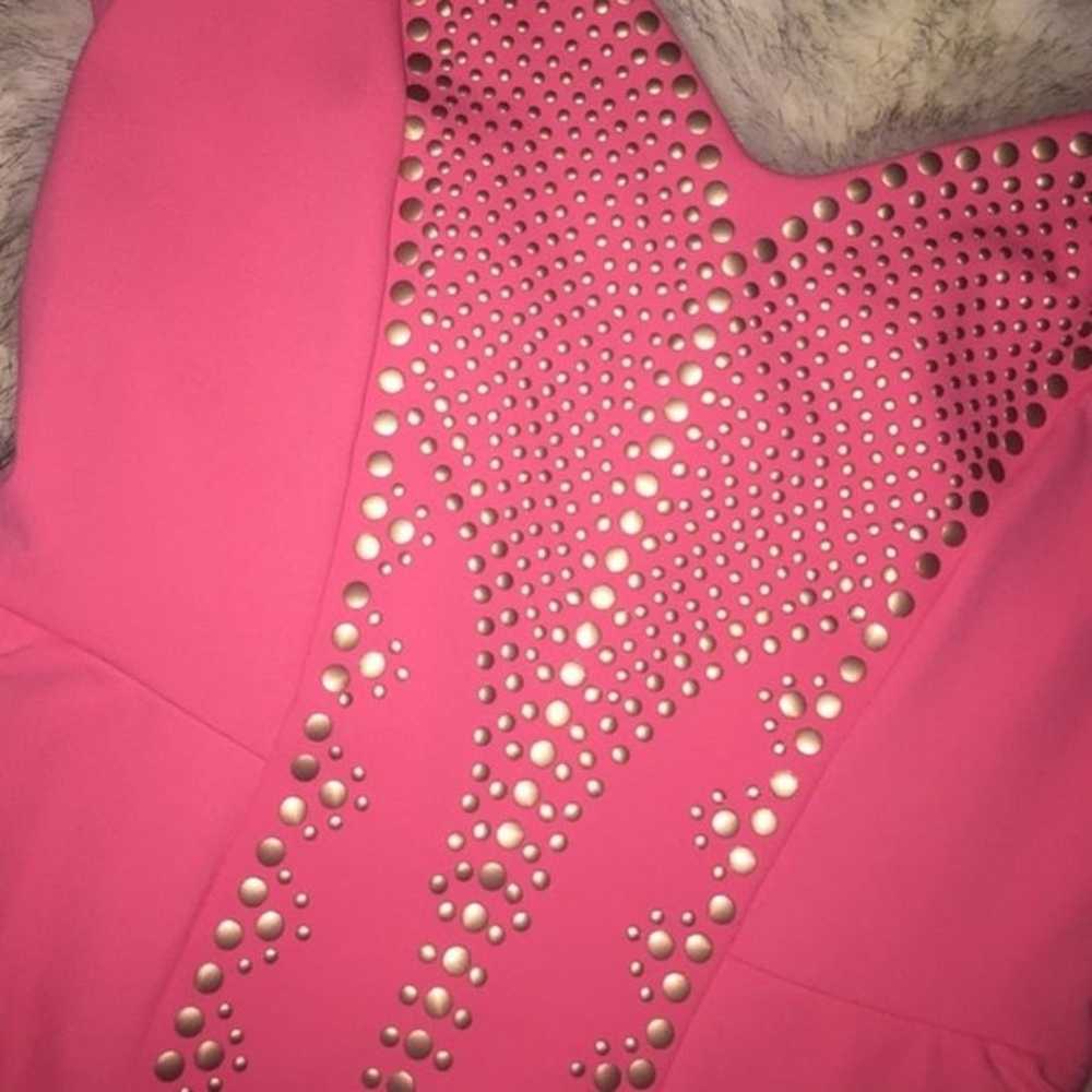 Bebe "EUC"  Pink Studded Bodycon Dress Small - image 3