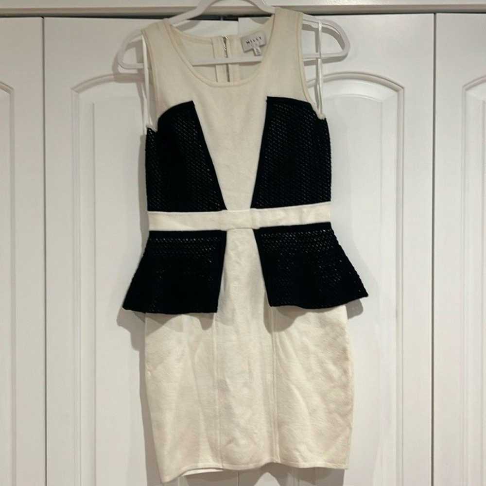 Milly medium dress cream with black knit accents - image 1