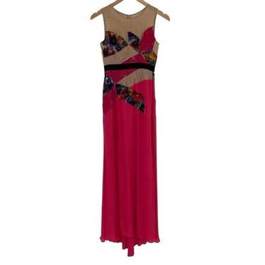 BCBGMaxazria Lonnie Mesh Lace Gown Maxi Dress Sle… - image 1