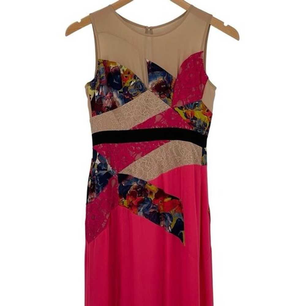 BCBGMaxazria Lonnie Mesh Lace Gown Maxi Dress Sle… - image 2