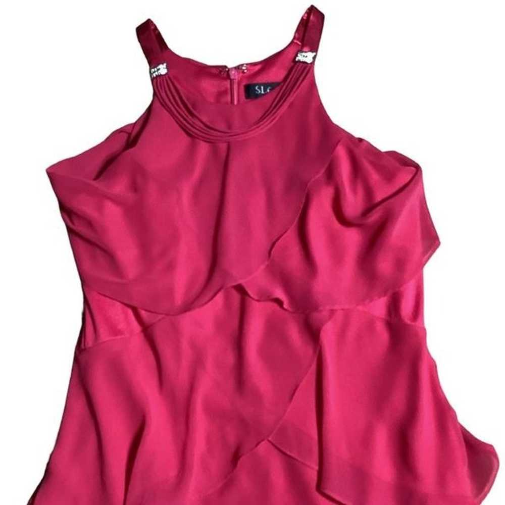 S. L. Fashions Strapless Hot Pink Fuchsia Tiered … - image 10