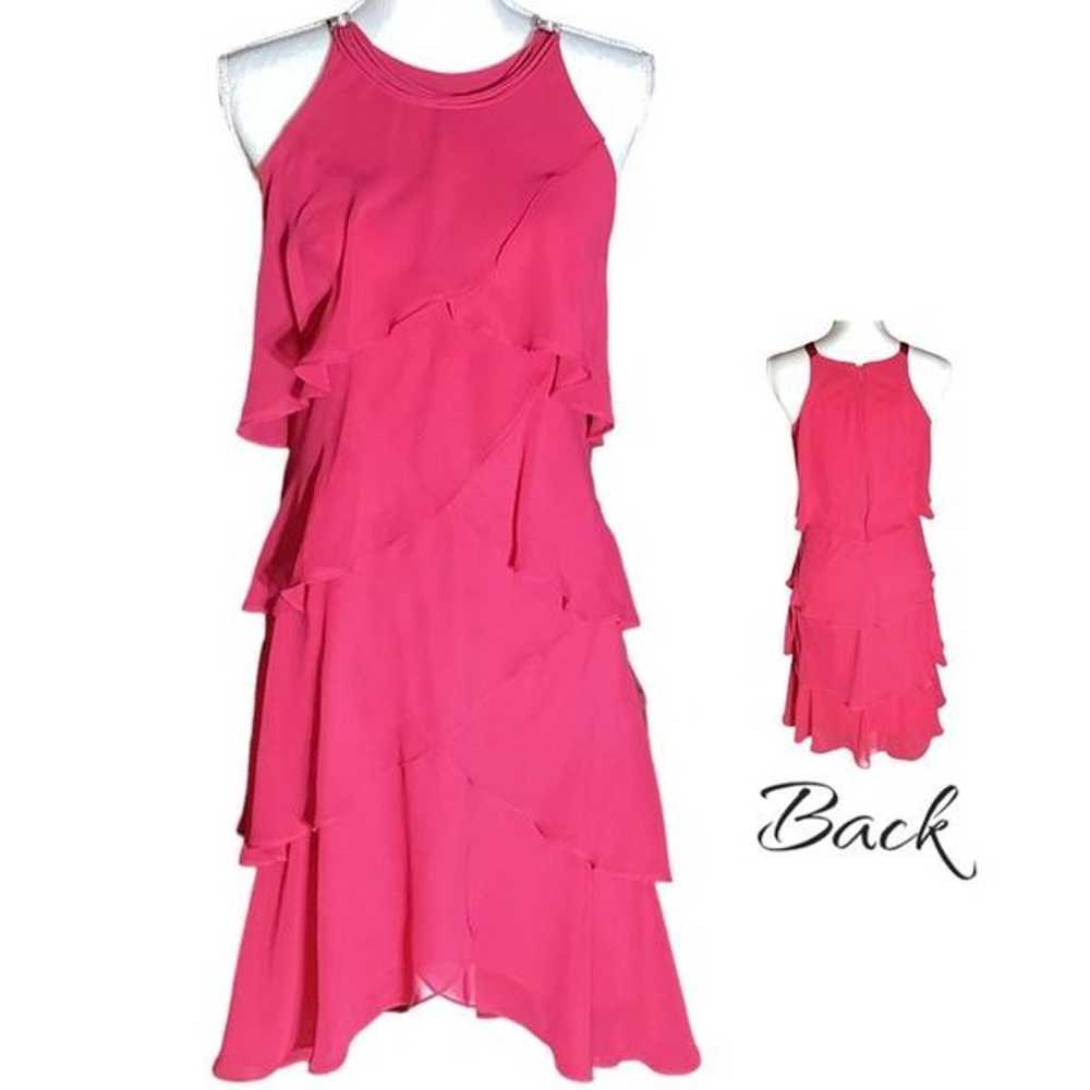 S. L. Fashions Strapless Hot Pink Fuchsia Tiered … - image 1