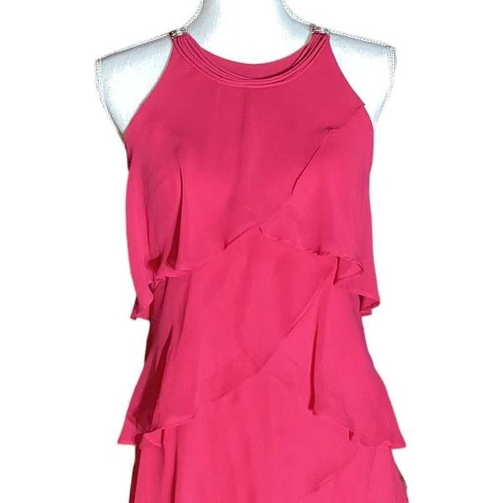S. L. Fashions Strapless Hot Pink Fuchsia Tiered … - image 4