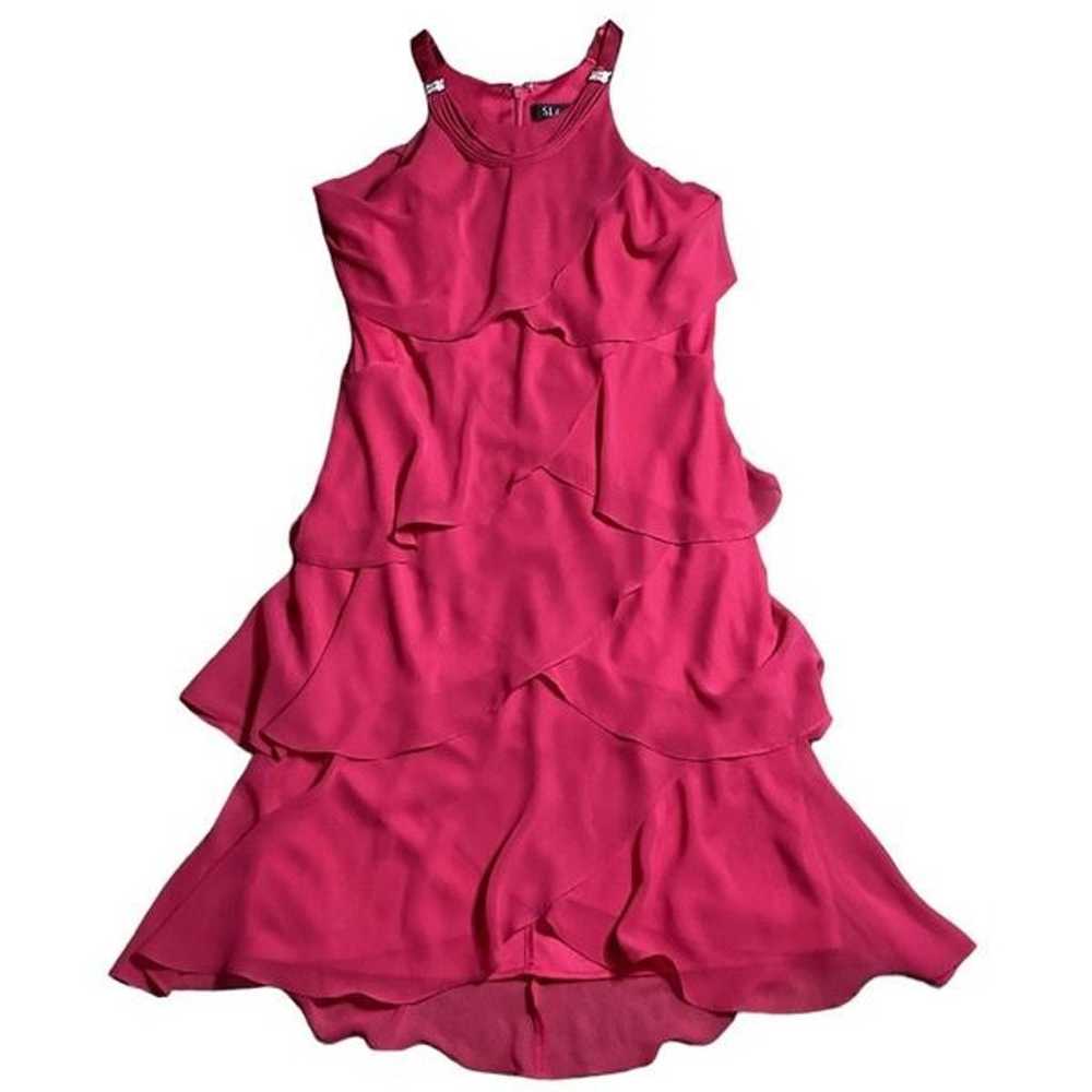 S. L. Fashions Strapless Hot Pink Fuchsia Tiered … - image 9