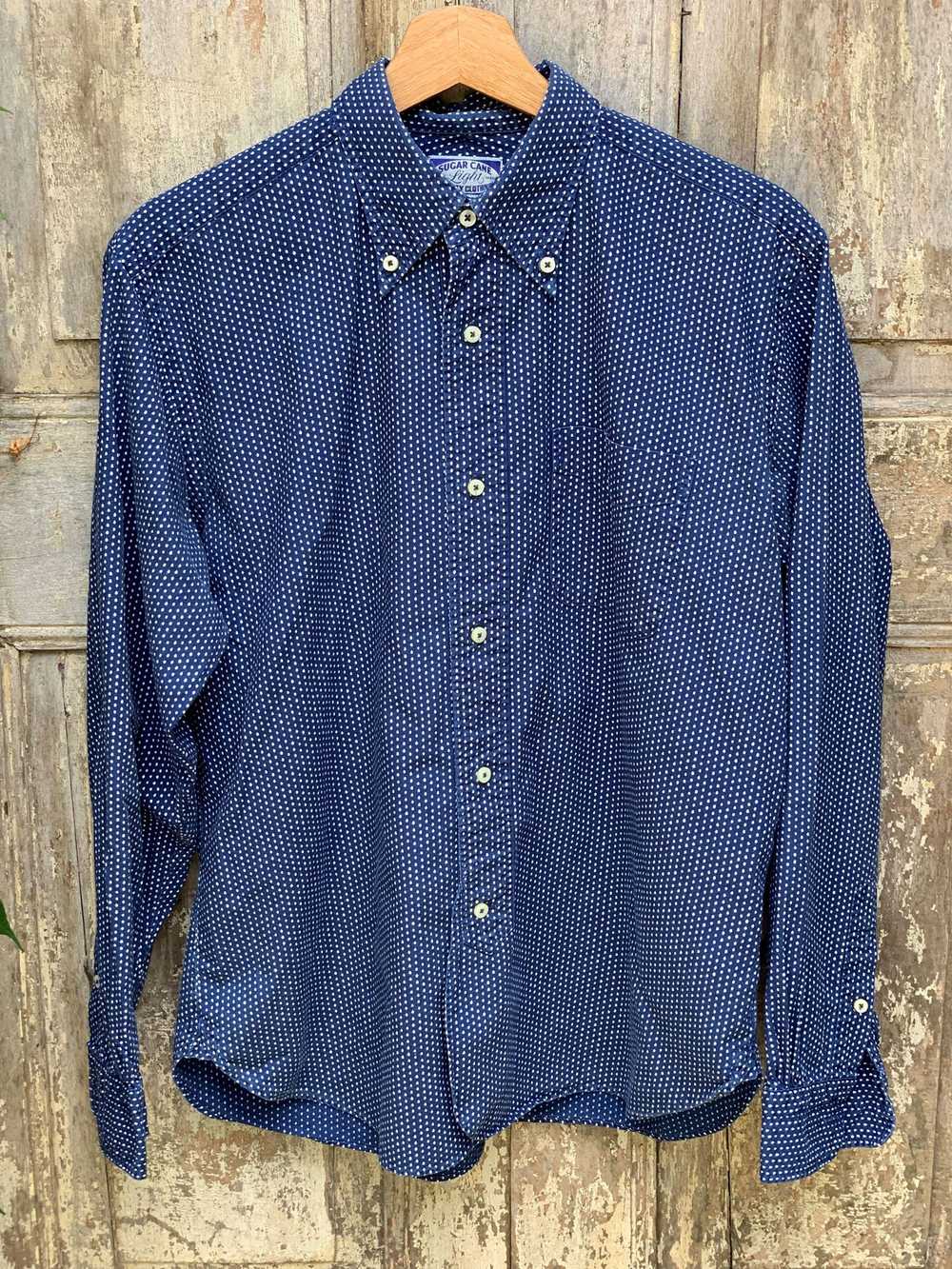 Sugar Cane & Co Sugar Cane Indigo Polka Dot Shirt - image 1