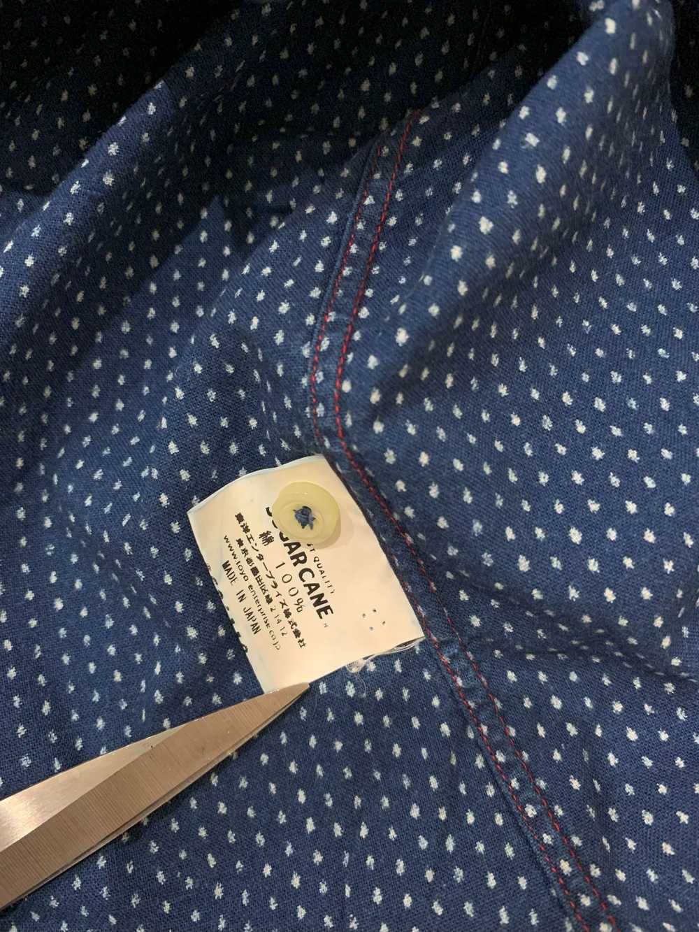 Sugar Cane & Co Sugar Cane Indigo Polka Dot Shirt - image 3