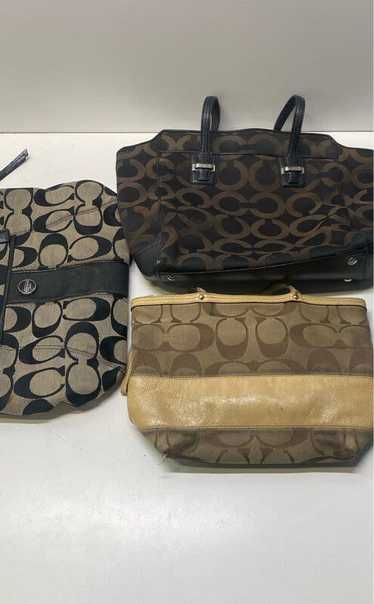Coach Assorted Bundle Lot Set of 3 Canvas Handbags