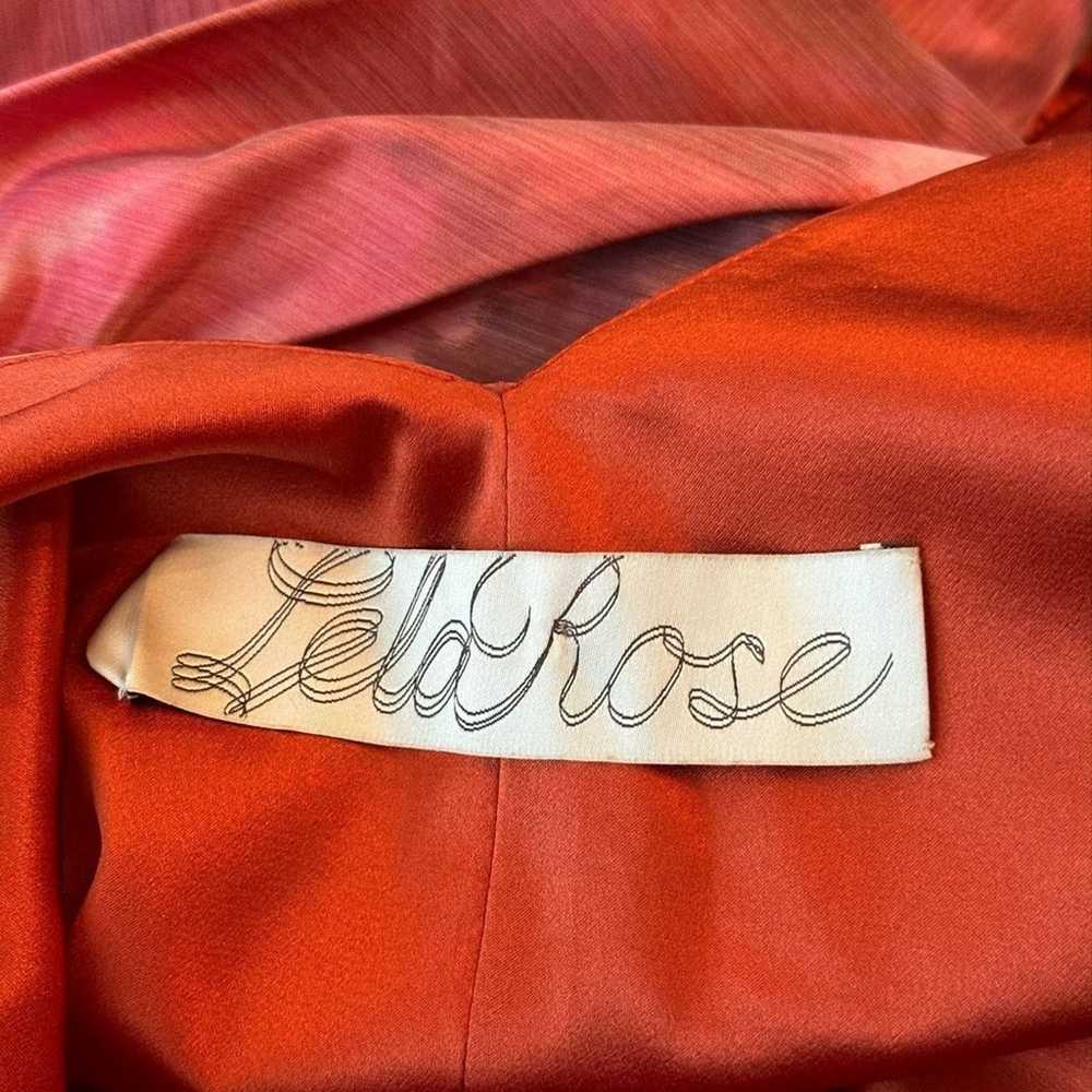 Lela Rose Red Floral Silk Pencil Sheath Dress Siz… - image 11