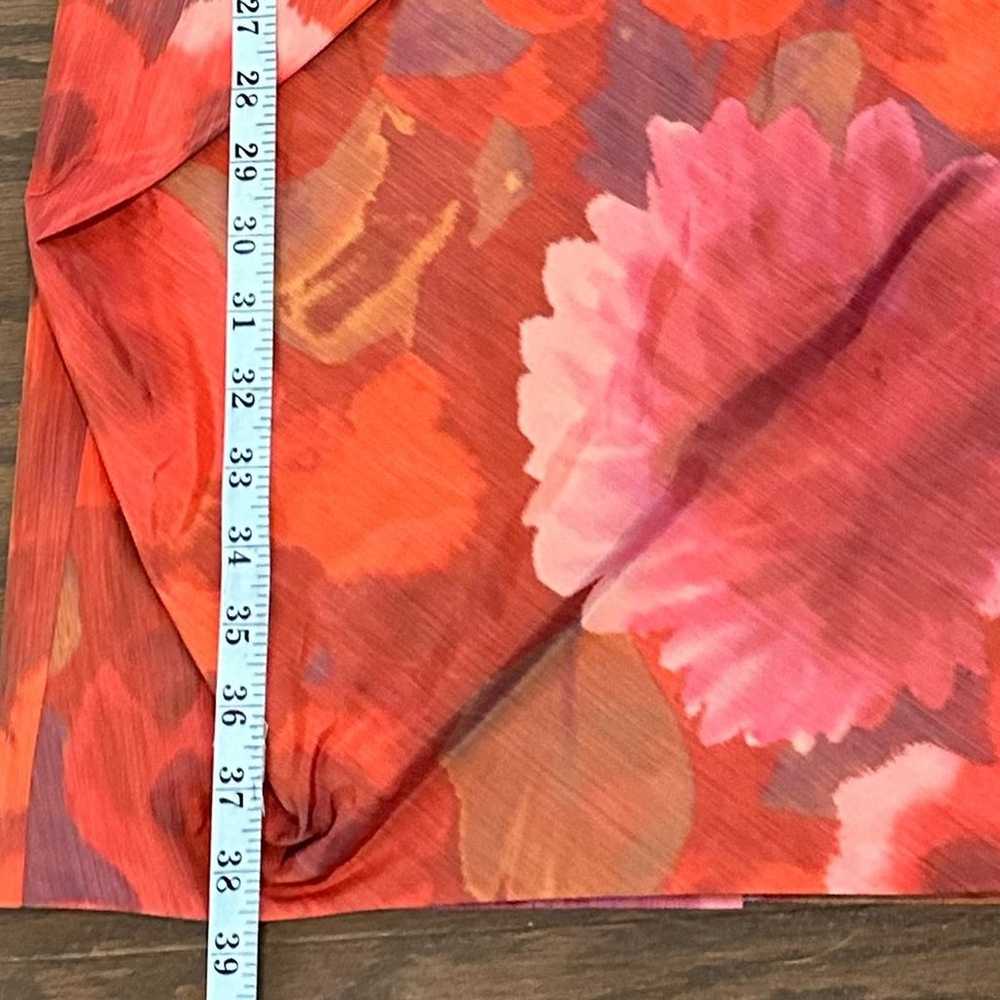 Lela Rose Red Floral Silk Pencil Sheath Dress Siz… - image 7