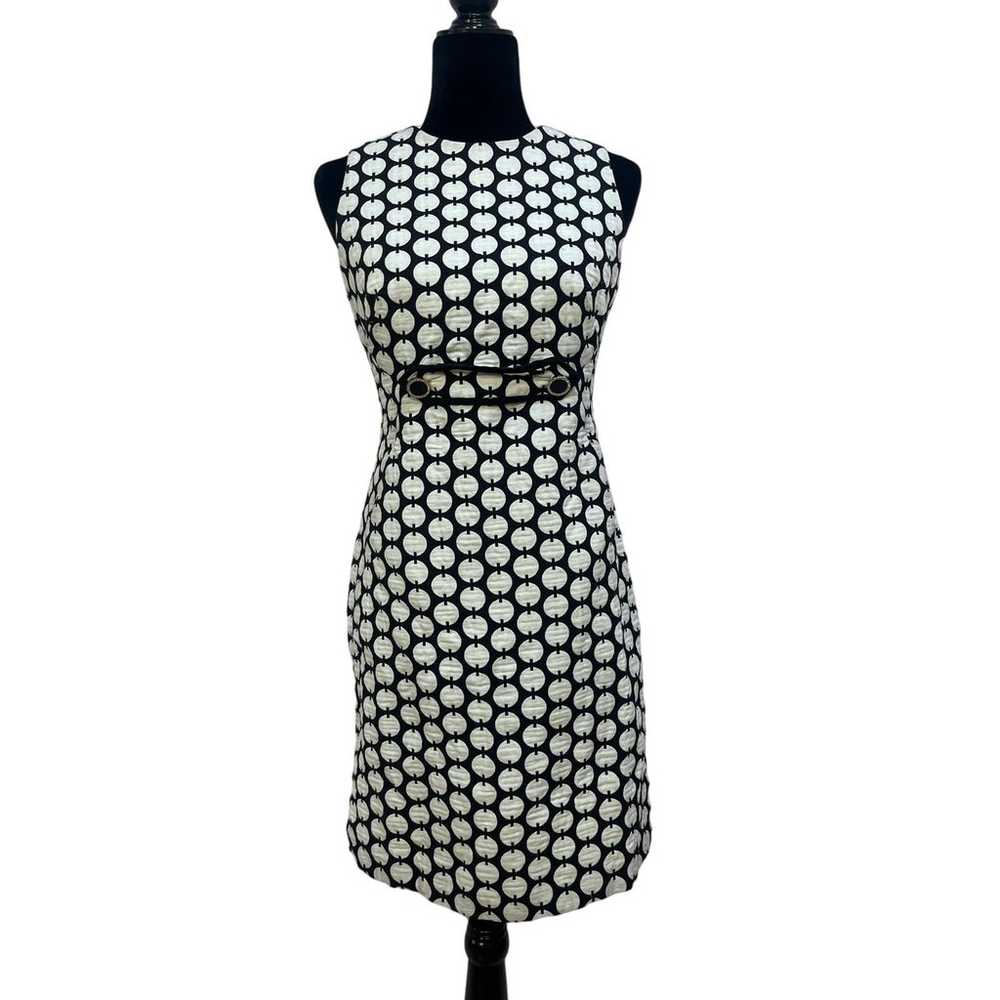 Tory Burch Clea Geometric Mod Dress Black White S… - image 1